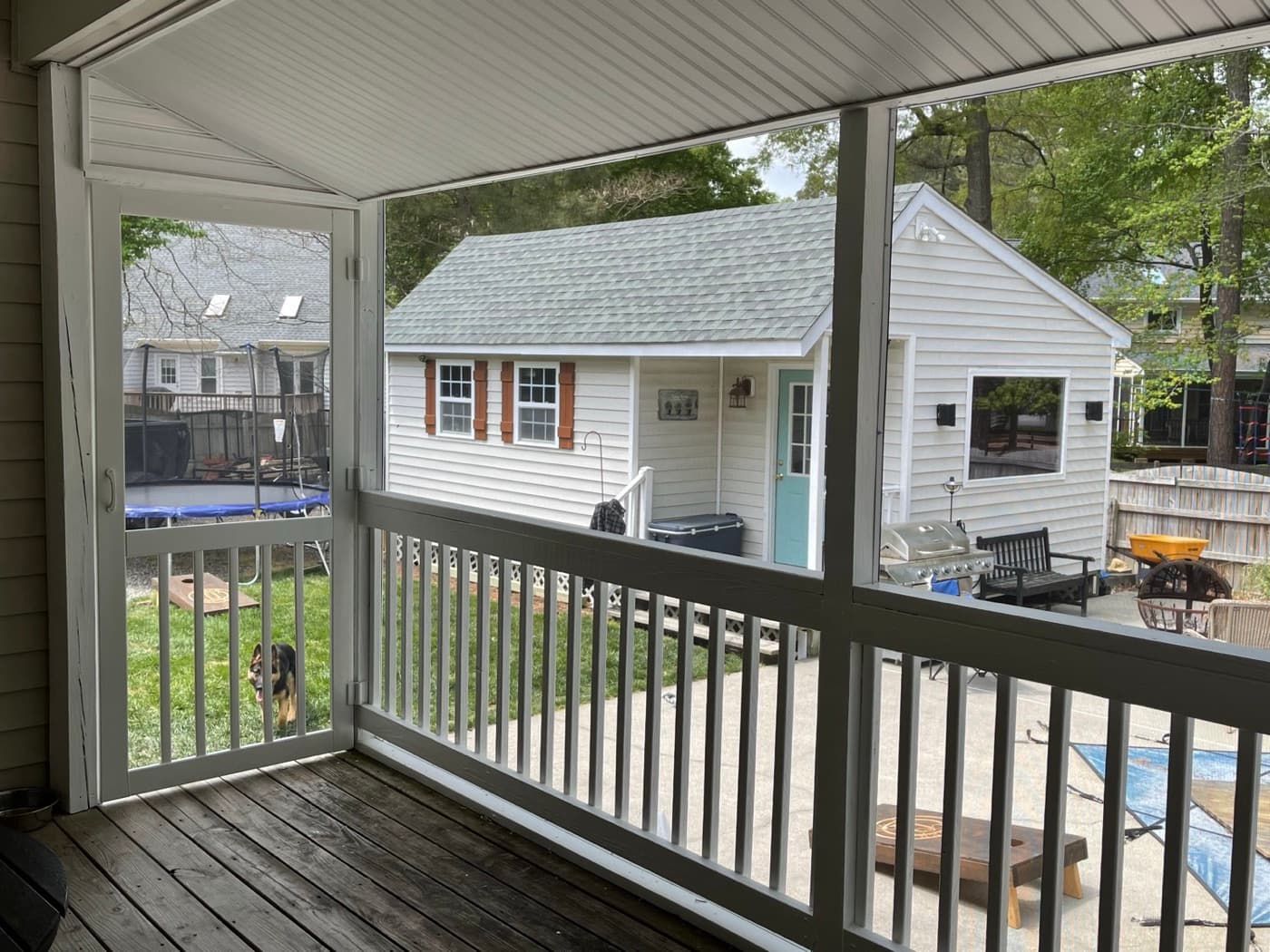 Poolside porch
